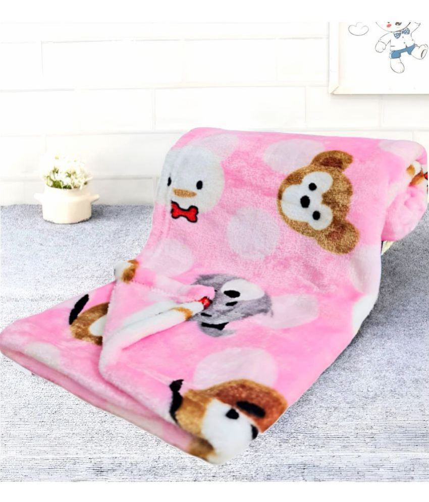     			Brandonn - Pink Flannel Baby AC Blanket ( Pack of 1 )