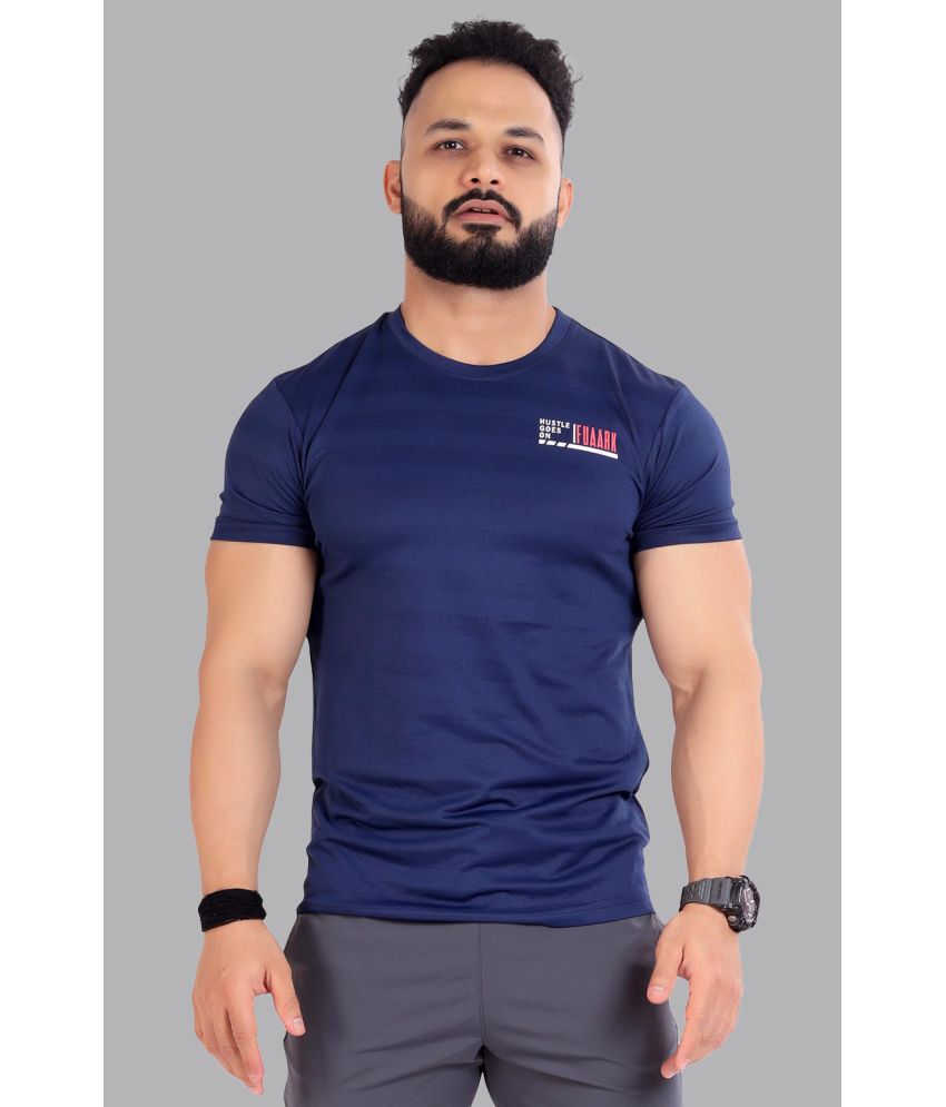     			Fuaark - Navy Polyester Slim Fit Men's Sports T-Shirt ( Pack of 1 )