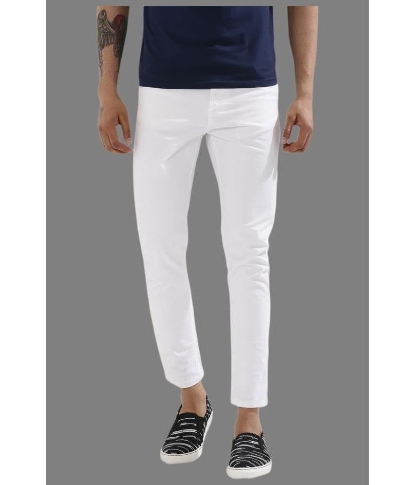     			HALOGEN - White Denim Skinny Fit Men's Jeans ( Pack of 1 )