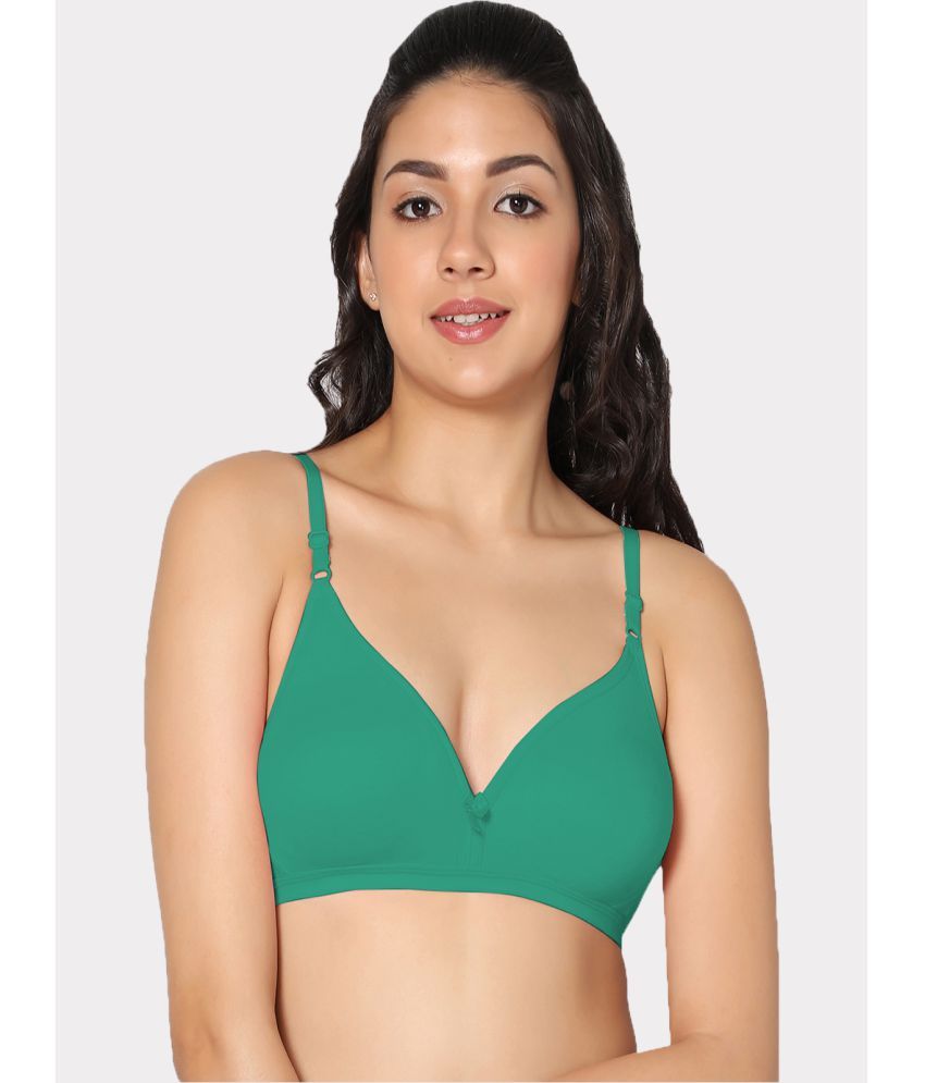     			IN CARE LINGERIE - Green Cotton Non Padded Women's T-Shirt Bra ( Pack of 1 )