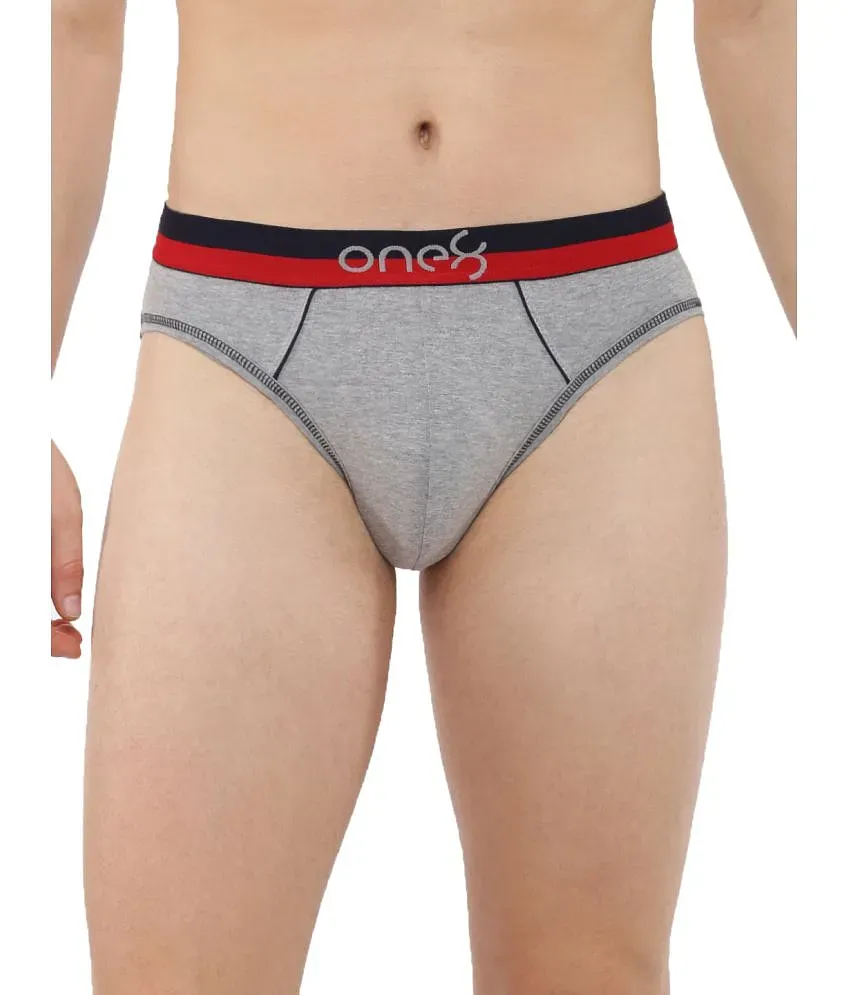 One8 by Virat Kohli - Grey Melange Cotton Men's Briefs ( PACK OF 1