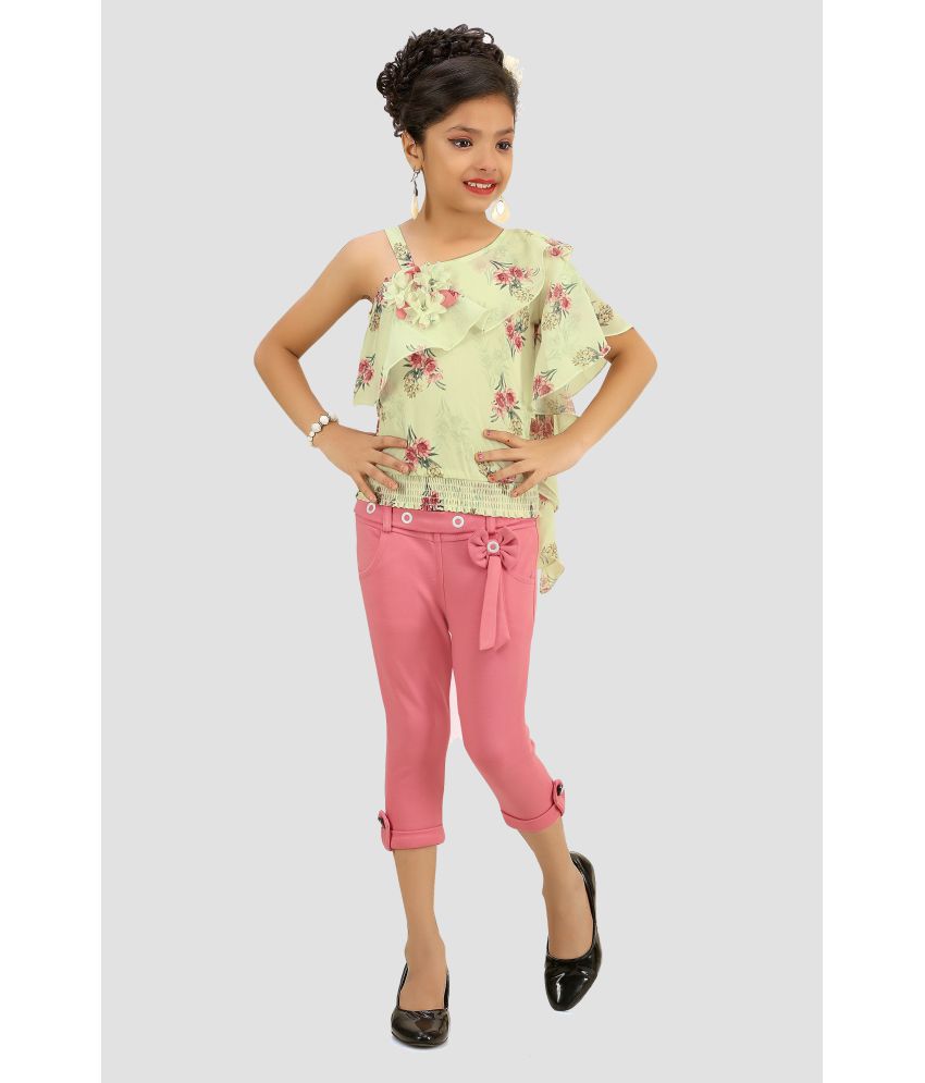     			Cherry Tree - Pink Polyester Girls Top With Capris ( Pack of 1 )