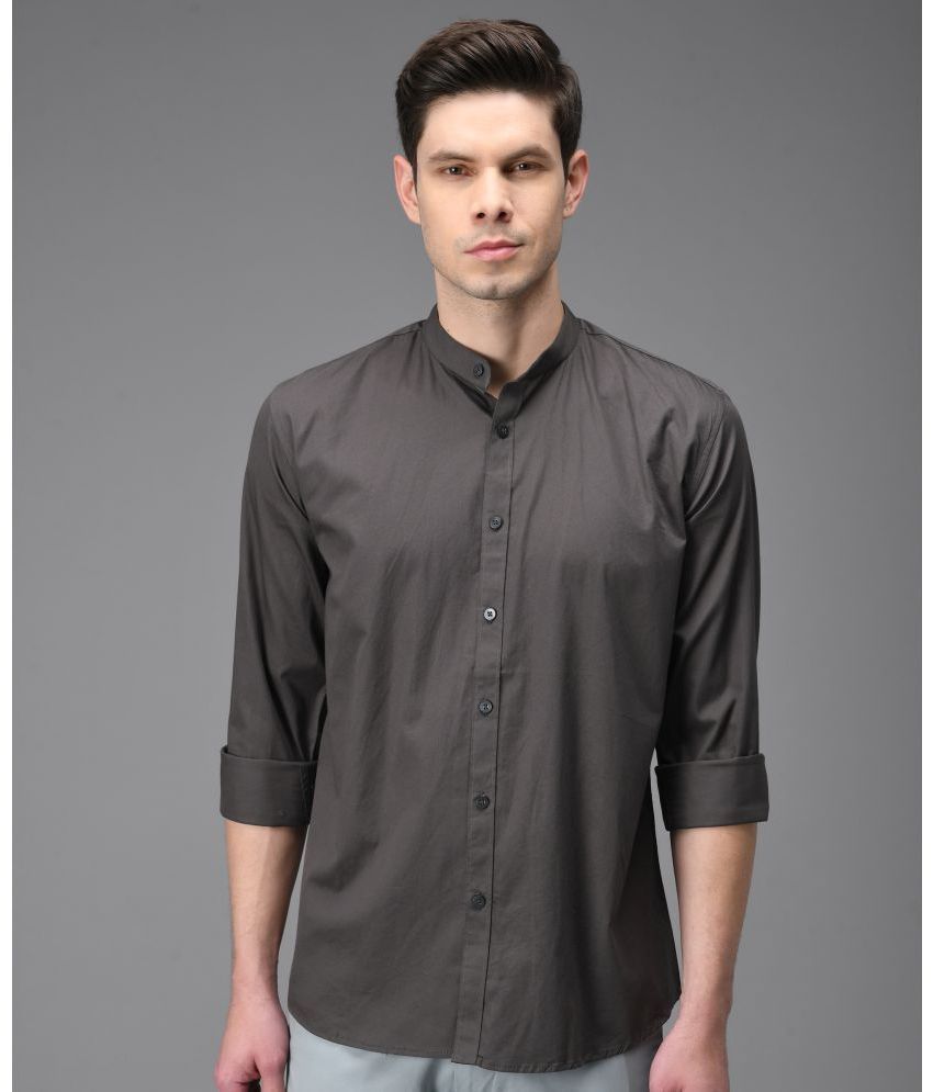     			KIBIT - Dark Grey 100% Cotton Slim Fit Men's Casual Shirt ( Pack of 1 )