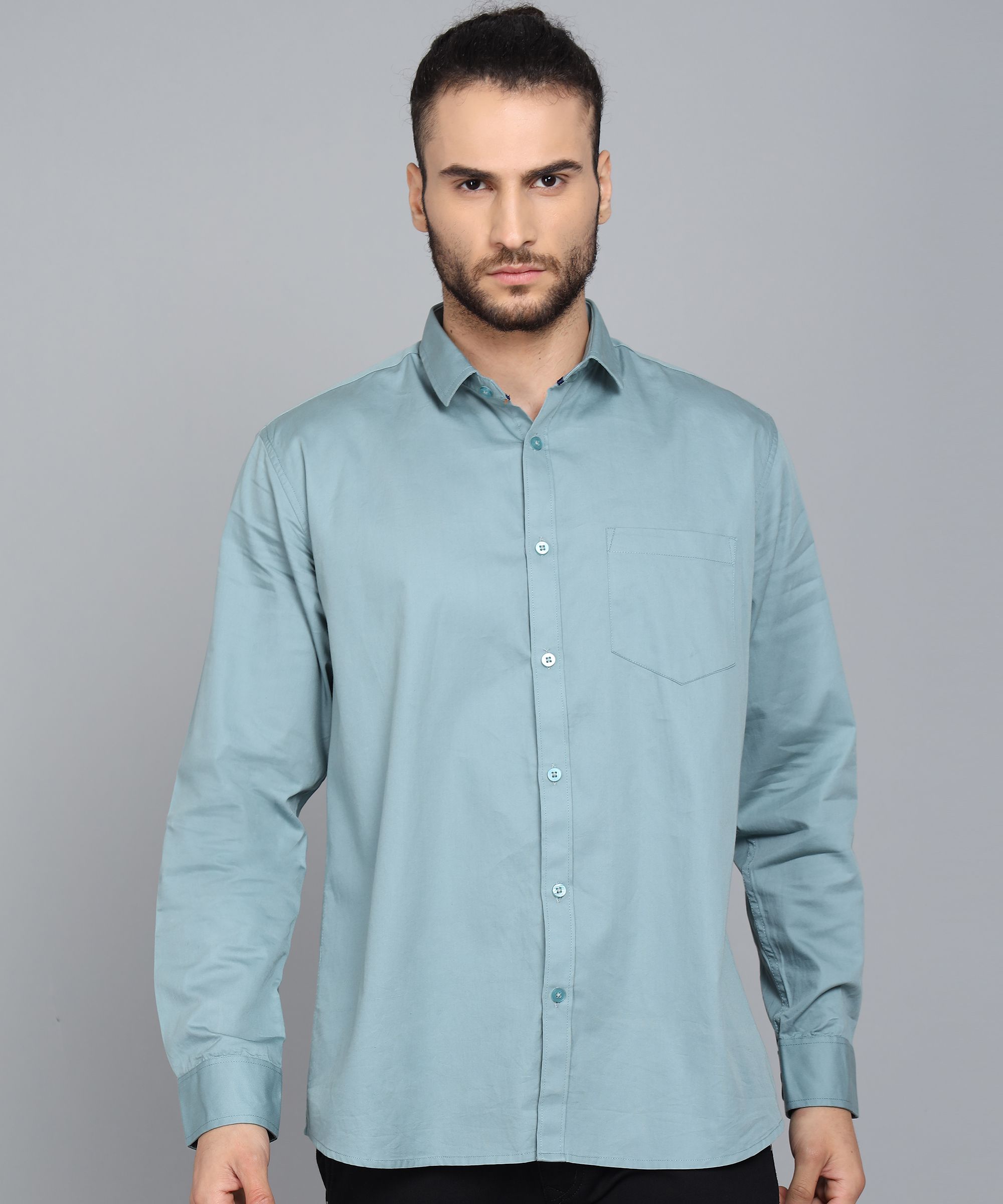     			KIBIT - Light Grey 100% Cotton Slim Fit Men's Casual Shirt ( Pack of 1 )