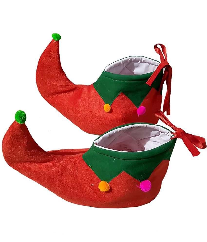     			Kaku Fancy Dresses Elfs Fairy Teles Characters for Christmas Days Shoemaker ,Story Book Costume for Kids - Red, 6-9 Years, For Boys