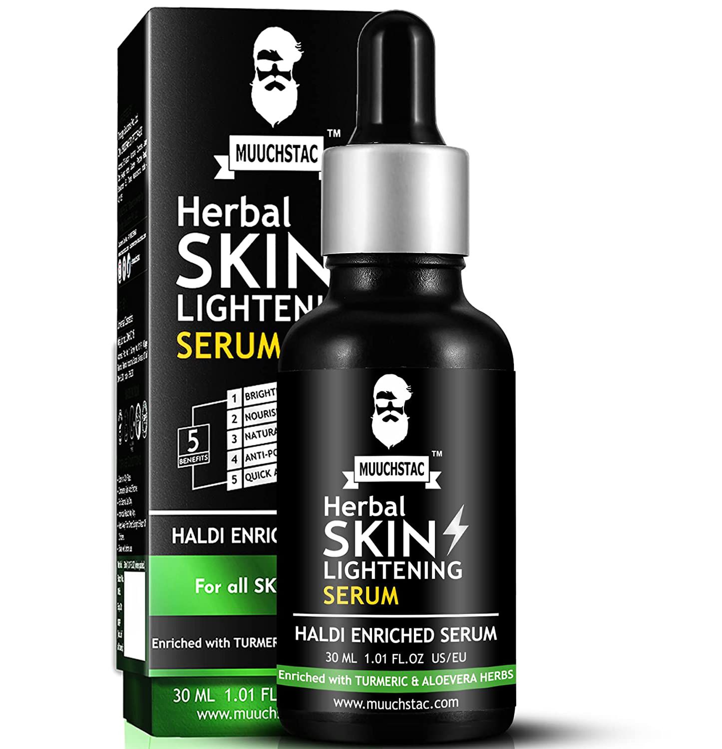     			Muuchstac Herbal Skin Lightening Face Serum for Men Enriched with Haldi & Aloevera (30ml)
