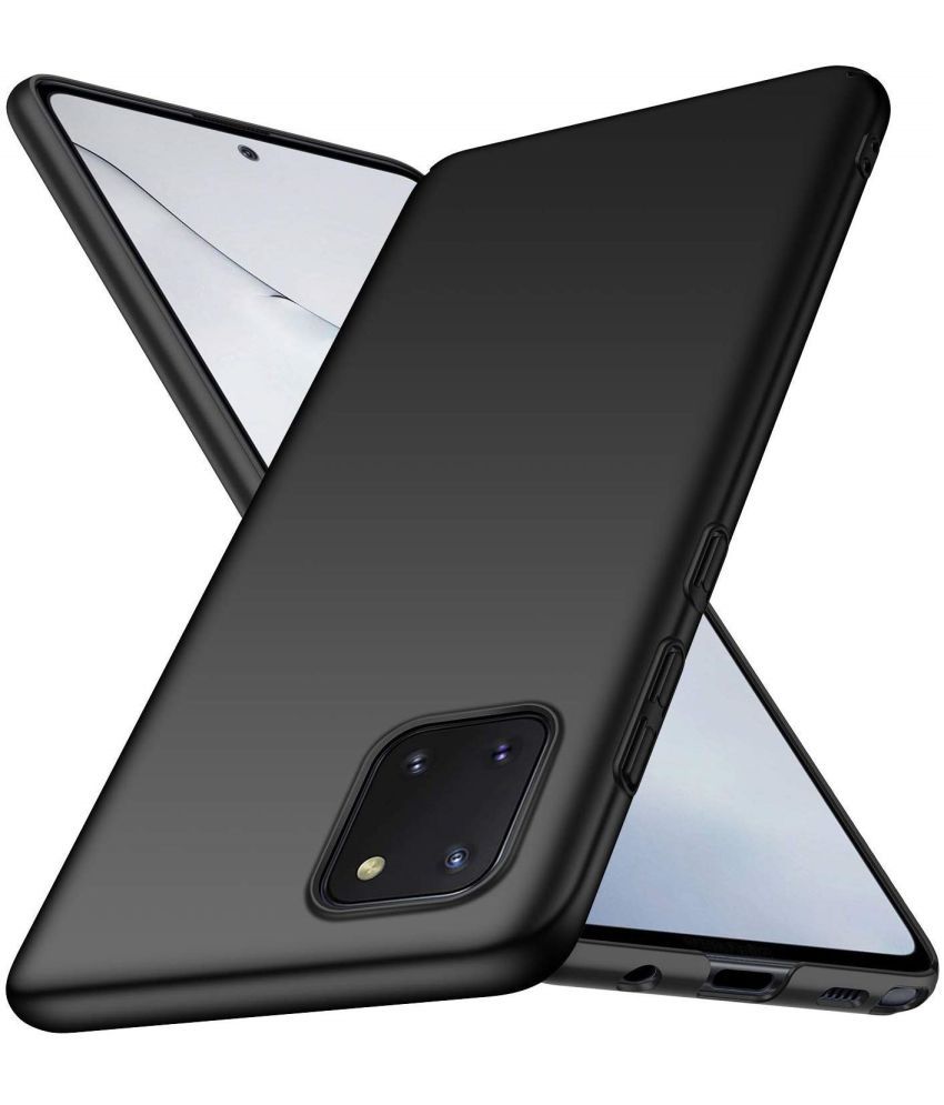     			Spectacular Ace - Black Silicon Plain Cases Compatible For Samsung Galaxy Note 10 Lite ( Pack of 1 )