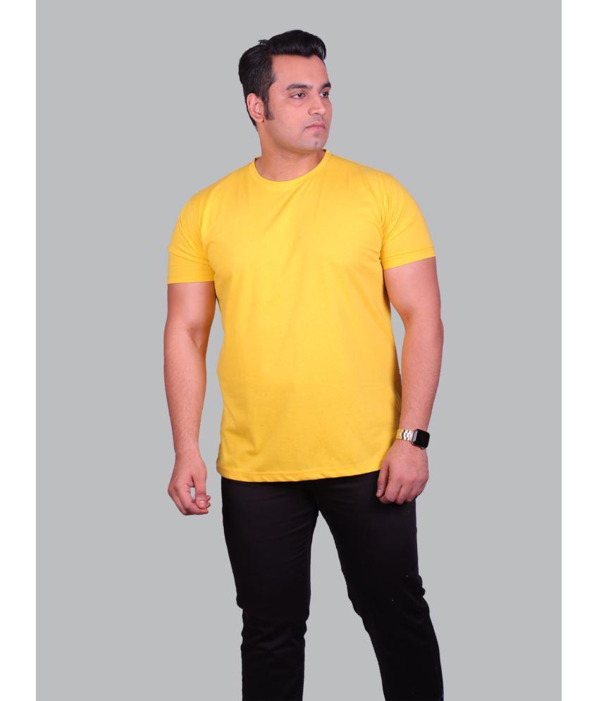     			Xmex - Yellow Cotton Blend Regular Fit Men's T-Shirt ( Pack of 1 )