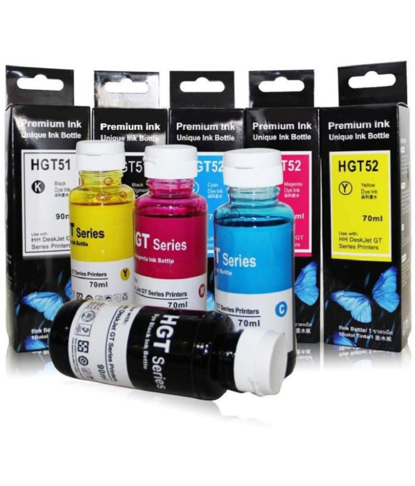     			zokio GT5152 For H_P 350 Multicolor Pack of 4 Cartridge for Refill ink for GT51/GT52 - GT5810,GT5820, 310,315,319,410,415,419 Tank Wireless