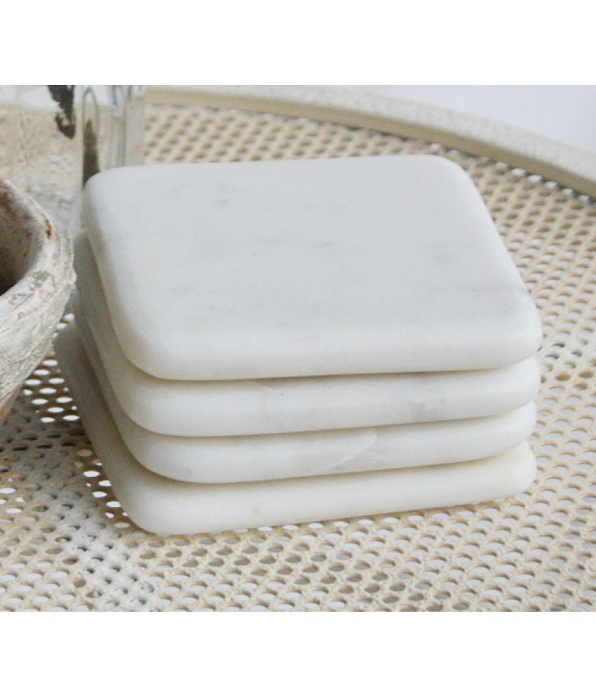     			KRAFT CLOUDS Marble Square Coasters - Pack of 4
