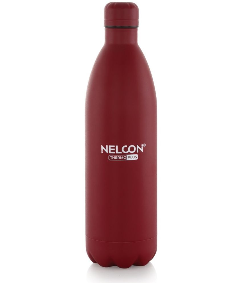     			Nelcon Red Steel Flask 1000 ml (Set of 1)