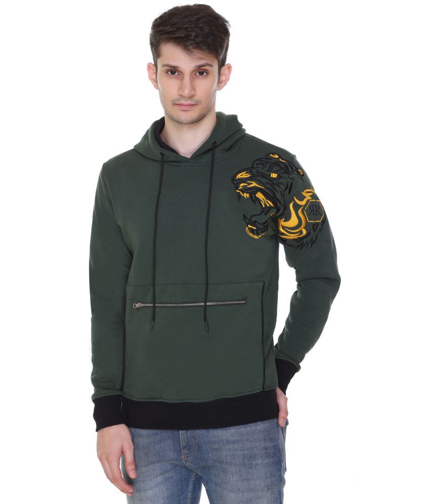     			RF RAVES - Green Fleece Regular Fit Men's Sweatshirt ( Pack of 1 )