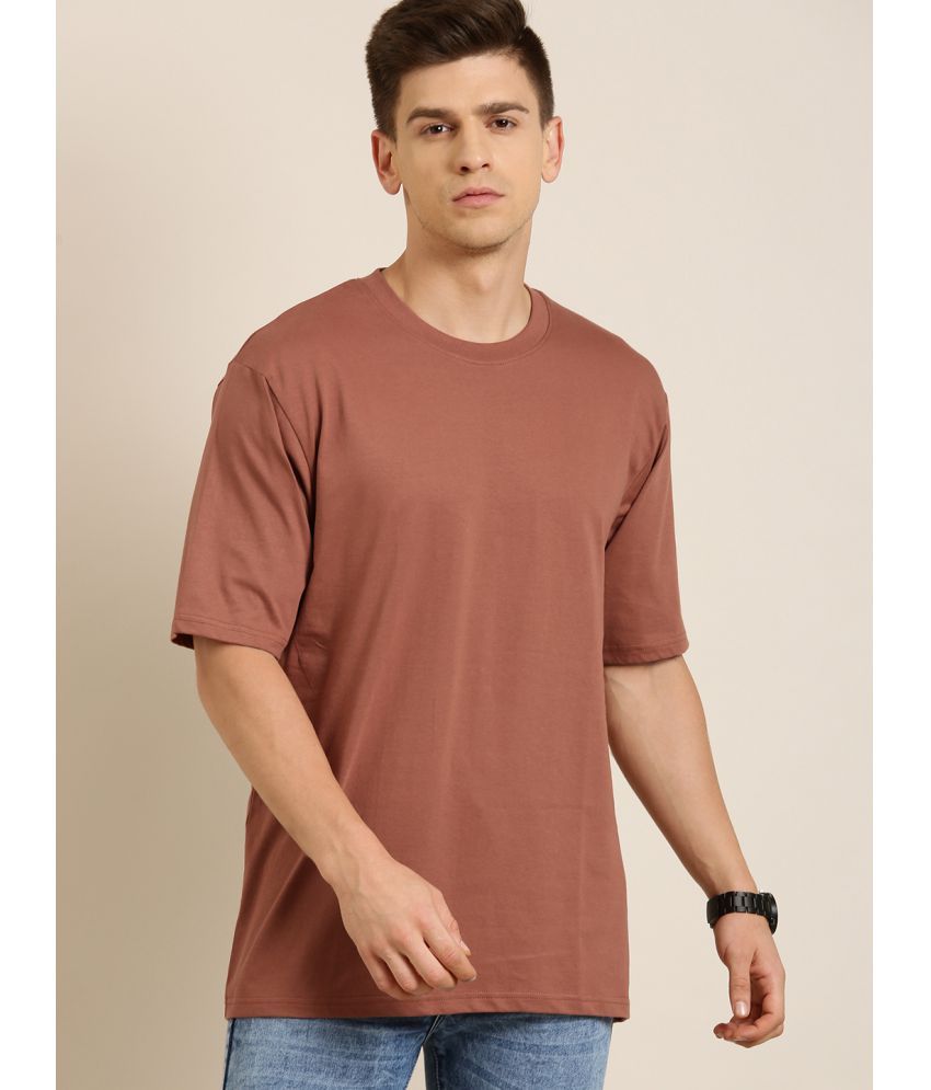     			Difference of Opinion - Brown 100% Cotton Oversized Fit Men's T-Shirt ( Pack of 1 )