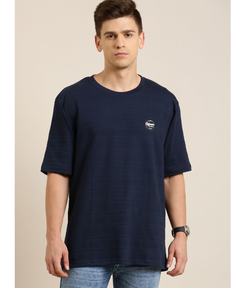     			Difference of Opinion - Navy 100% Cotton Oversized Fit Men's T-Shirt ( Pack of 1 )