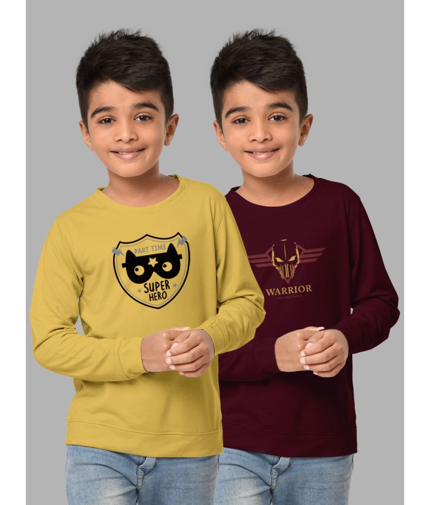     			HELLCAT Pack of 2 Boys Cotton Blend Sweatshirt ( Multicolor )