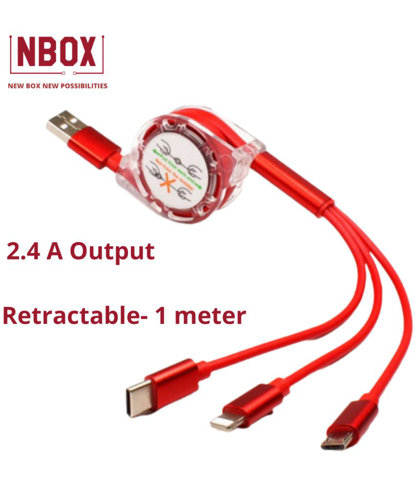     			Tecsox - Red 2.4 A Multi Pin Cable 1 Meter