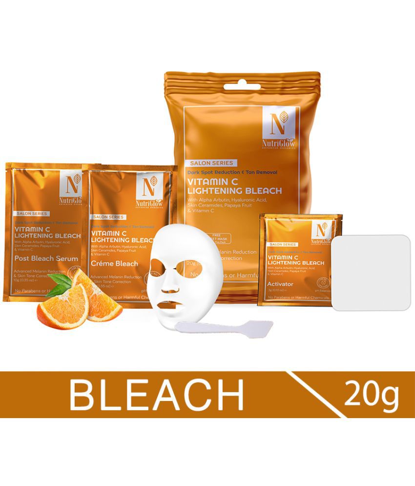     			NutriGlow Advanced Organics Vitamin C Lightening Bleach for Skin Whitening, Tan Removal, and Hair Lightening (6 in 1) 20g