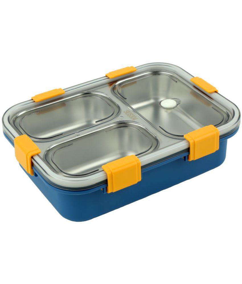     			SHARUJA - Blue Stainless Steel Lunch Box ( Pack of 1 )