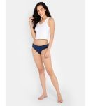 Clovia Cotton Striped Women's Bikini ( Navy Blue )