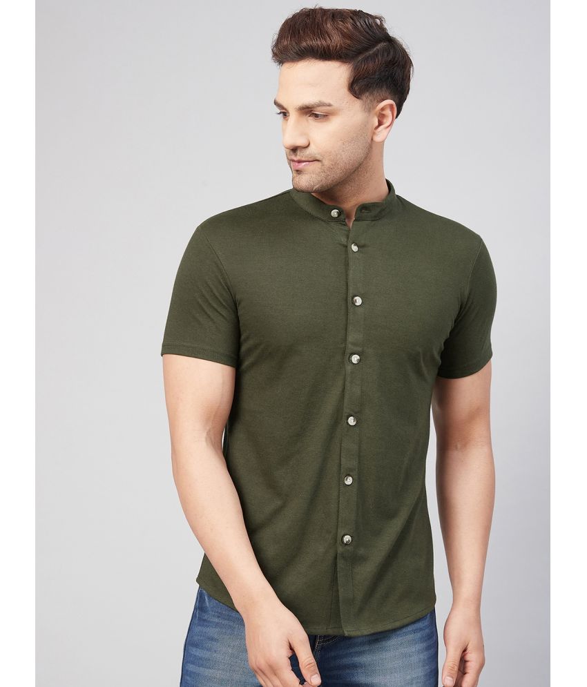     			Gritstones - Olive Cotton Blend Regular Fit Men's Casual Shirt ( Pack of 1 )