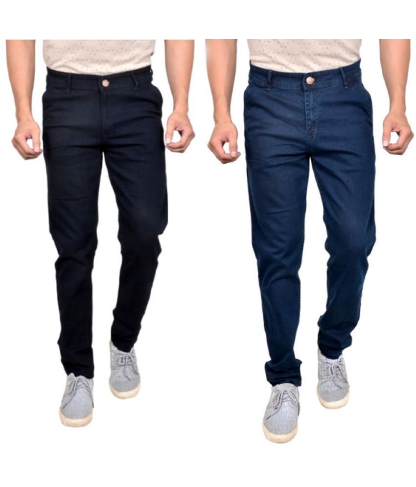     			MOUDLIN - Black Denim Slim Fit Men's Jeans ( Pack of 2 )
