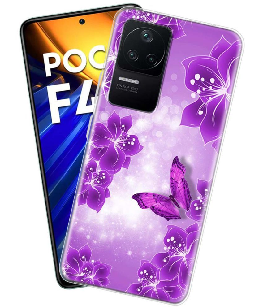     			NBOX - Multicolor Silicon Printed Back Cover Compatible For POCO F4 5G ( Pack of 1 )