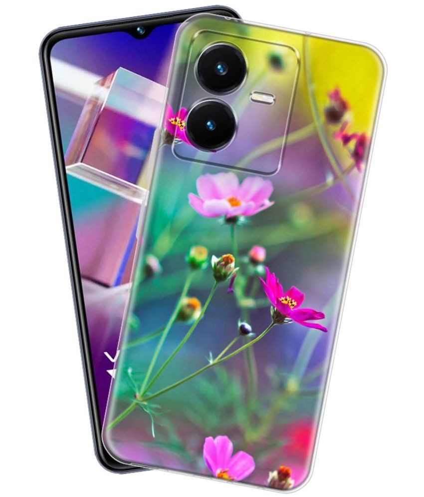     			NBOX - Multicolor Silicon Printed Back Cover Compatible For Vivo Y22 ( Pack of 1 )