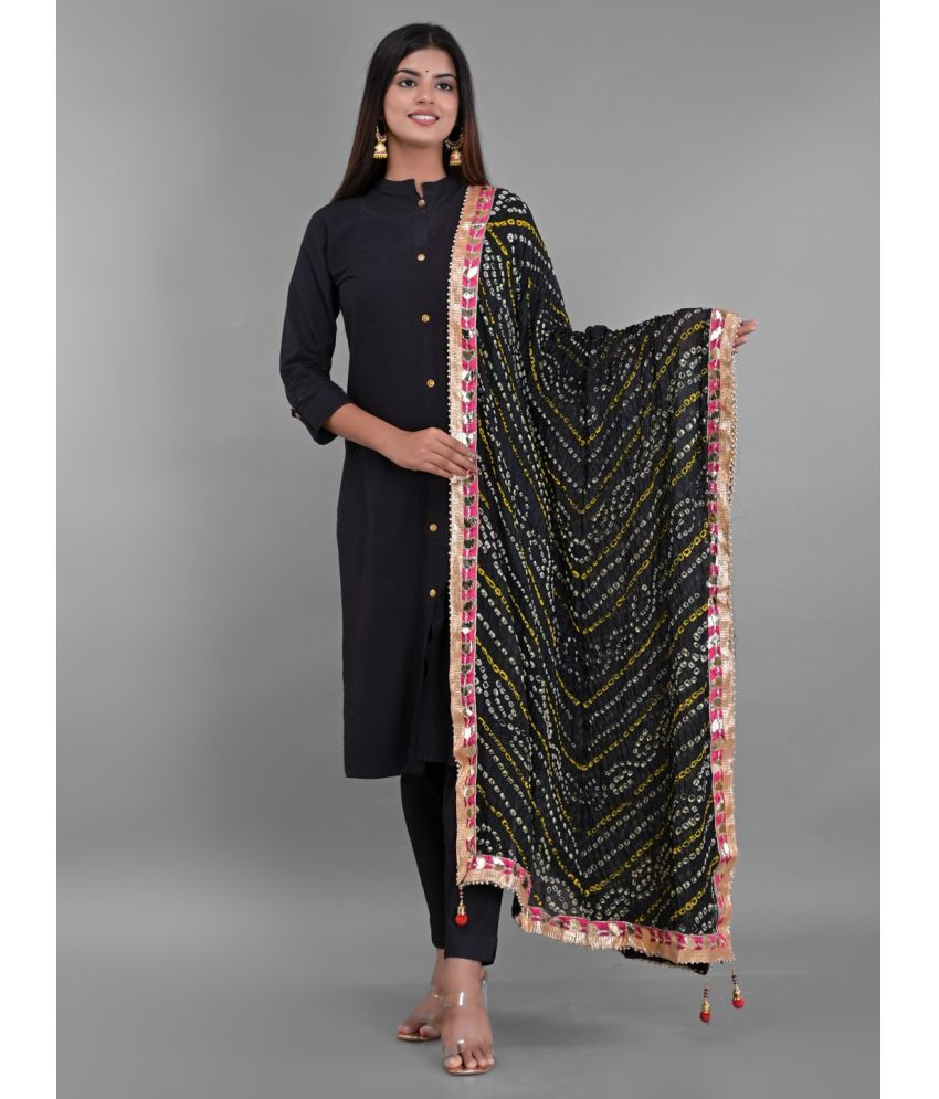     			Apratim - Black Silk Women's Dupatta - ( Pack of 1 )