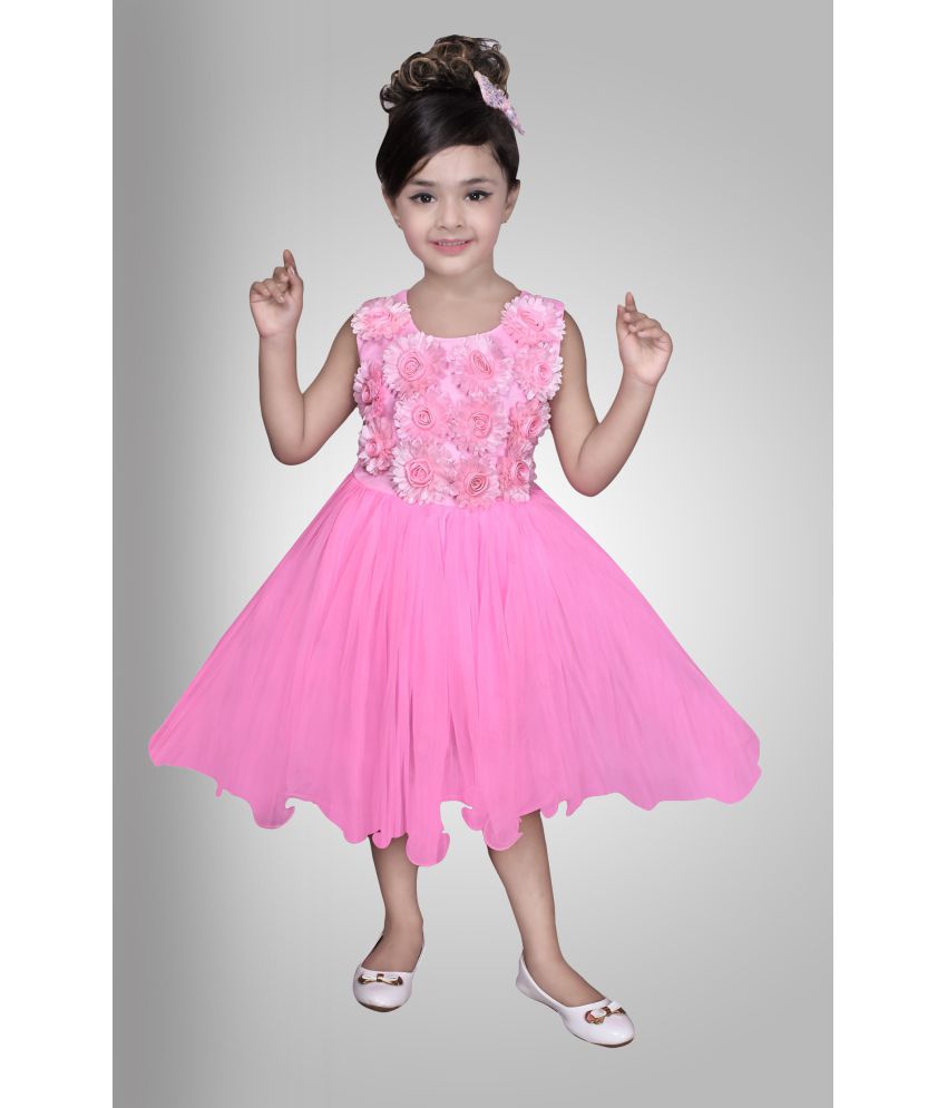     			Arshia Fashions - Pink Net Girls Gown ( Pack of 1 )