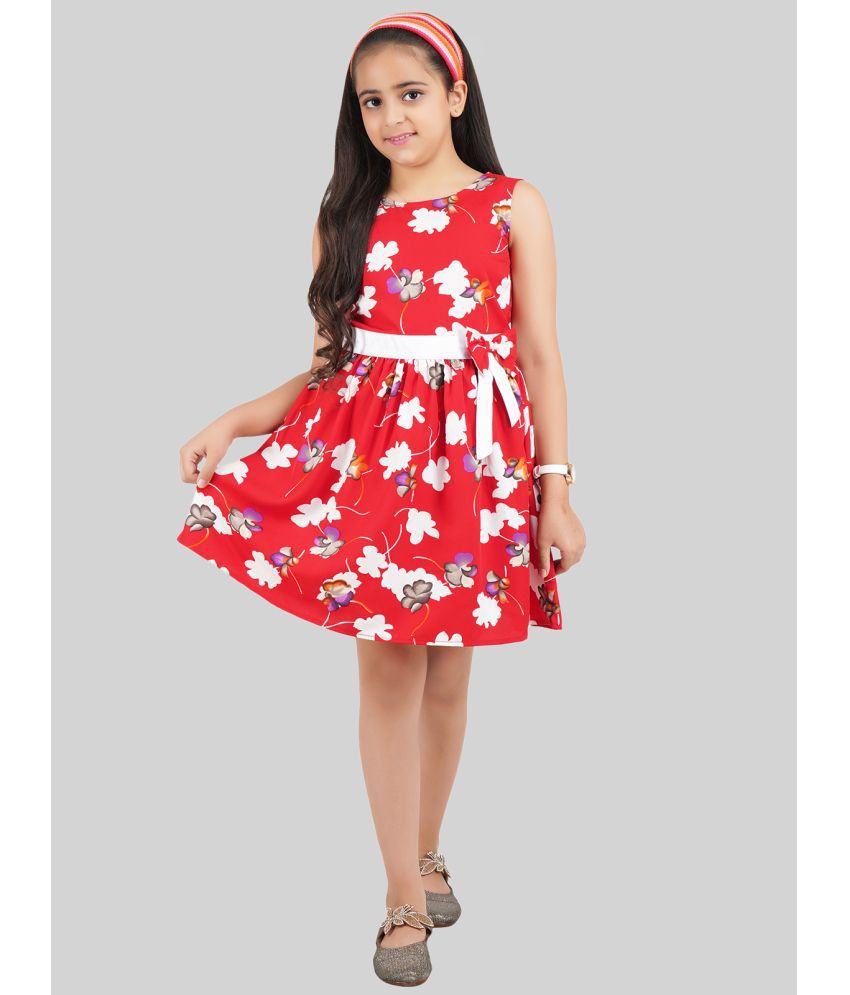     			Being Naughty - Red Polyester Girls Fit And Flare Dress ( Pack of 1 )