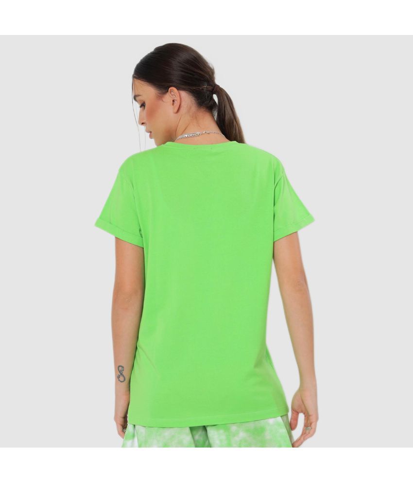     			Bewakoof - Green Cotton Loose Fit Women's T-Shirt ( Pack of 1 )
