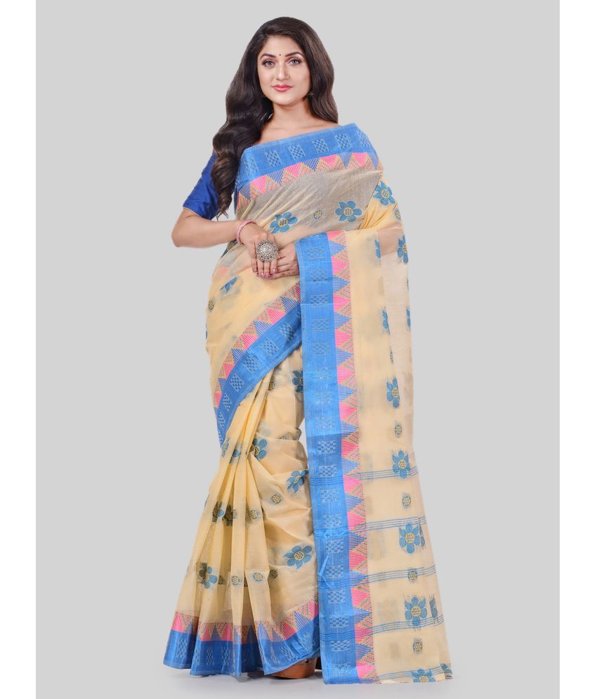     			Desh Bidesh - Blue Cotton Saree Without Blouse Piece ( Pack of 1 )