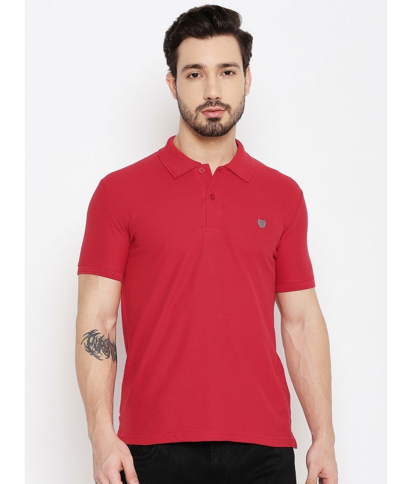     			Duke Pack of 1 Cotton Blend Slim Fit Solid Half Sleeves Men's Polo T Shirt ( Red )