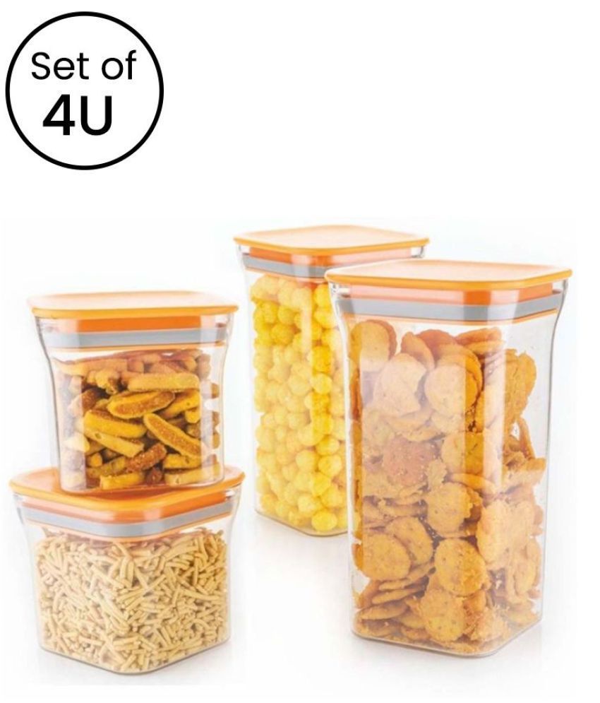     			HOMETALES Multipurpose PET Container 1100mlx2, 550mlx2, Orange (4U)
