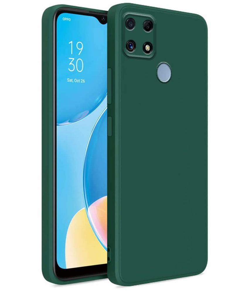     			Kosher Traders - Green Silicon Shock Proof Case Compatible For Oppo A15 ( Pack of 1 )