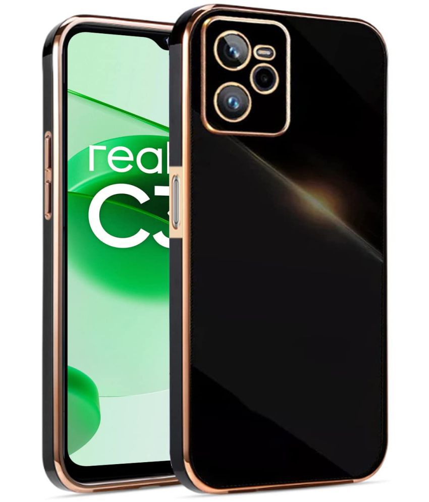     			Megha Star - Black Silicon Silicon Soft cases Compatible For Realme C35 ( Pack of 1 )