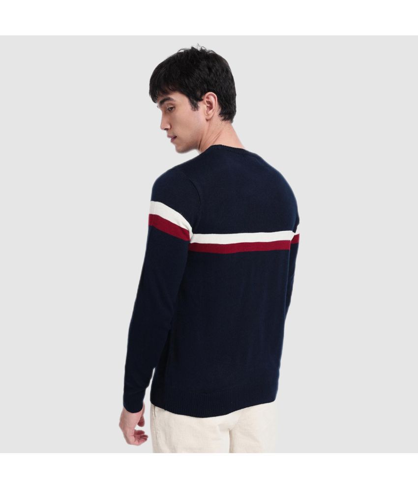     			Bewakoof - Navy Acrylic Regular Fit Men's Pullover Sweater ( Pack of 1 )