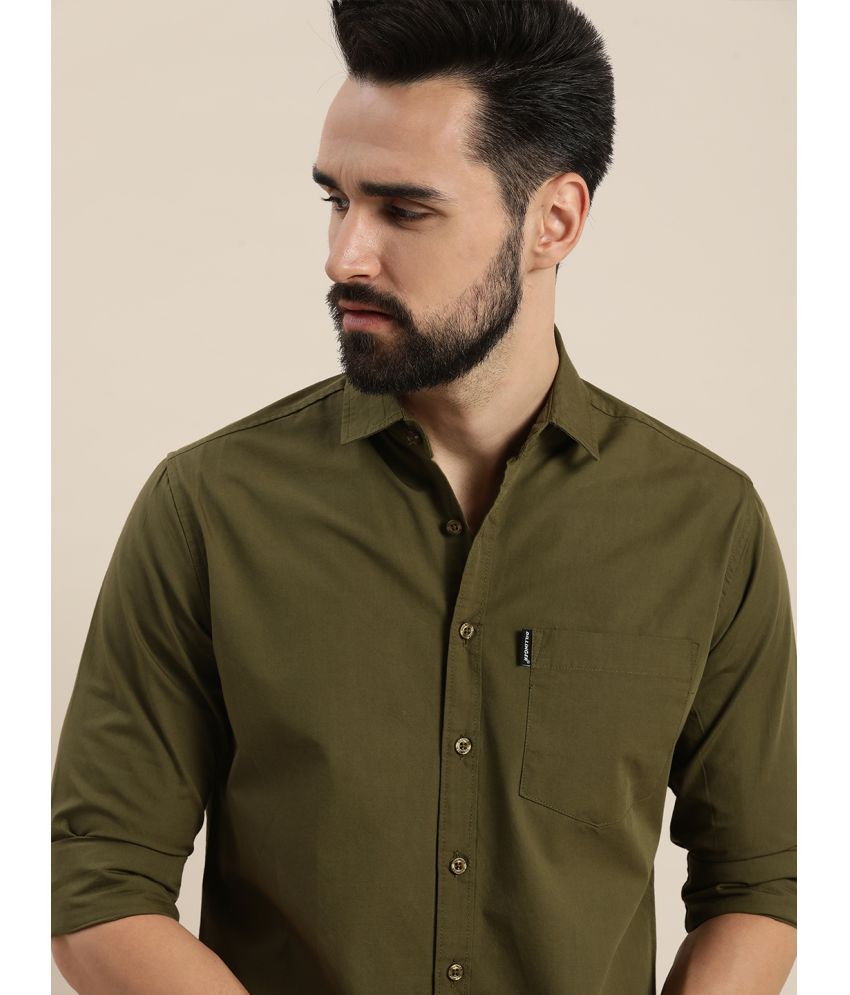     			Dillinger - Olive 100% Cotton Slim Fit Men's Casual Shirt ( Pack of 1 )