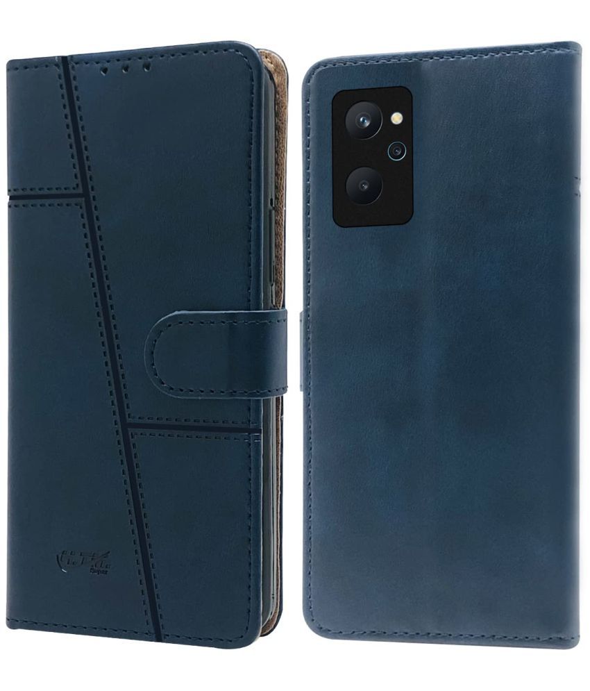     			NBOX - Blue Artificial Leather Flip Cover Compatible For Realme 9i ( Pack of 1 )
