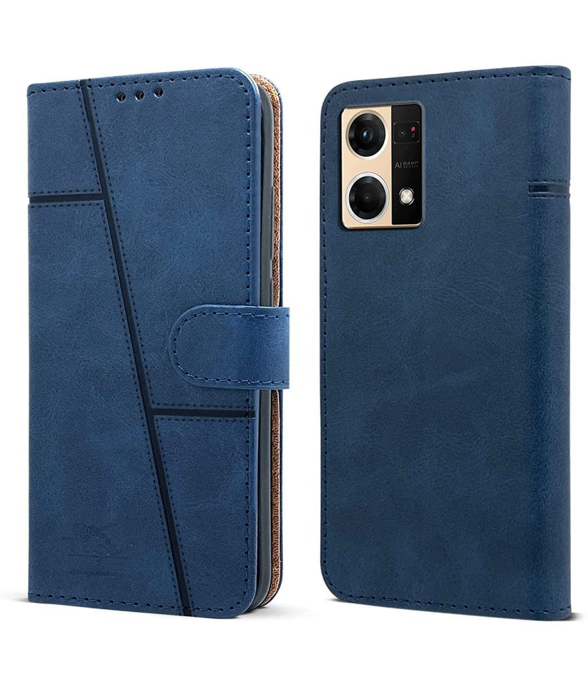     			NBOX - Blue Artificial Leather Flip Cover Compatible For Redmi 11 Prime 5G ( Pack of 1 )