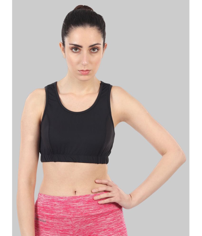     			PureKnots - Black Polyester Lightly Padded Women's Sports Bra ( Pack of 1 )