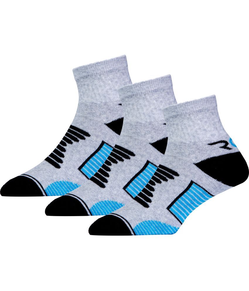     			RC. ROYAL CLASS - Cotton Men's Colorblock Grey Melange Ankle Length Socks ( Pack of 3 )