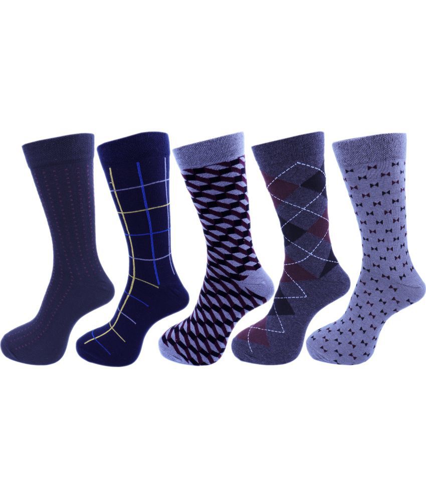     			RC. ROYAL CLASS - Cotton Men's Printed Multicolor Mid Length Socks ( Pack of 5 )