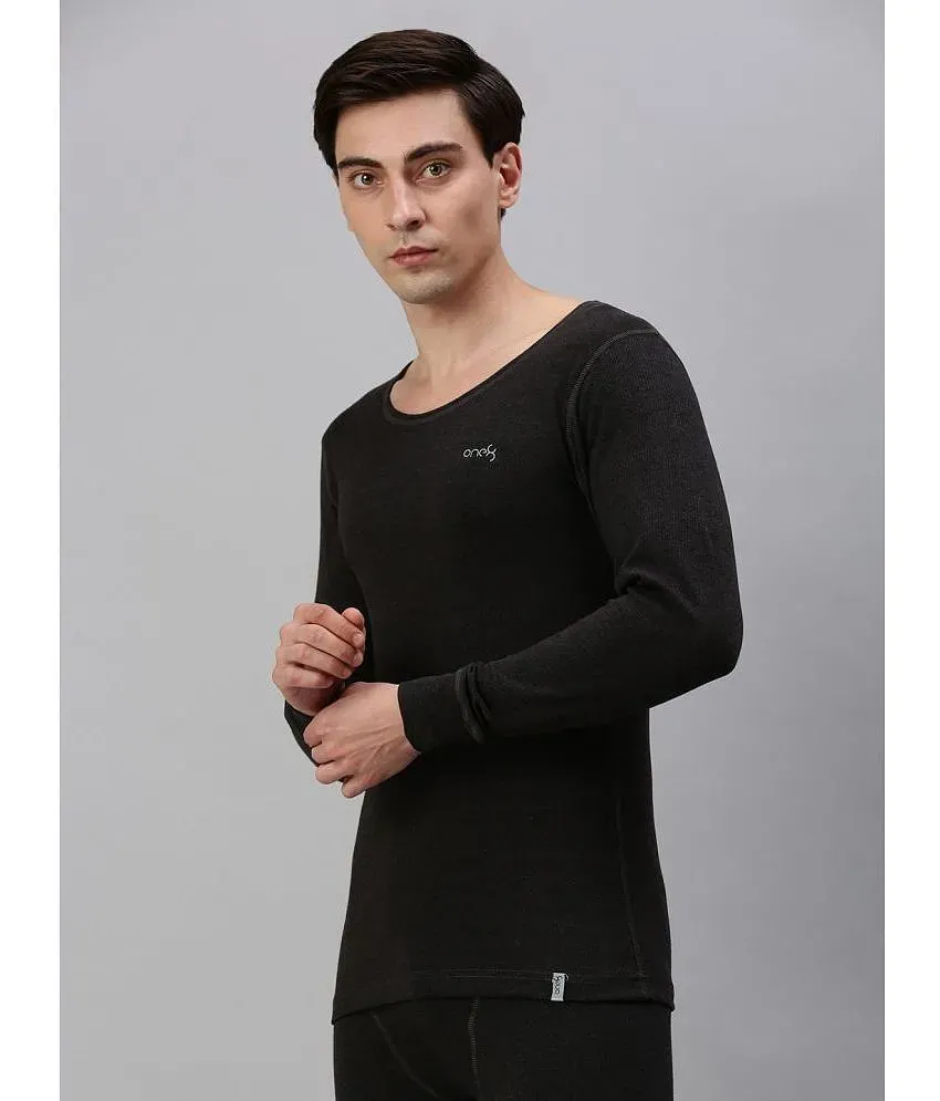 LUX PARKER - Black Cotton Blend Men's Thermal Sets ( Pack of 1