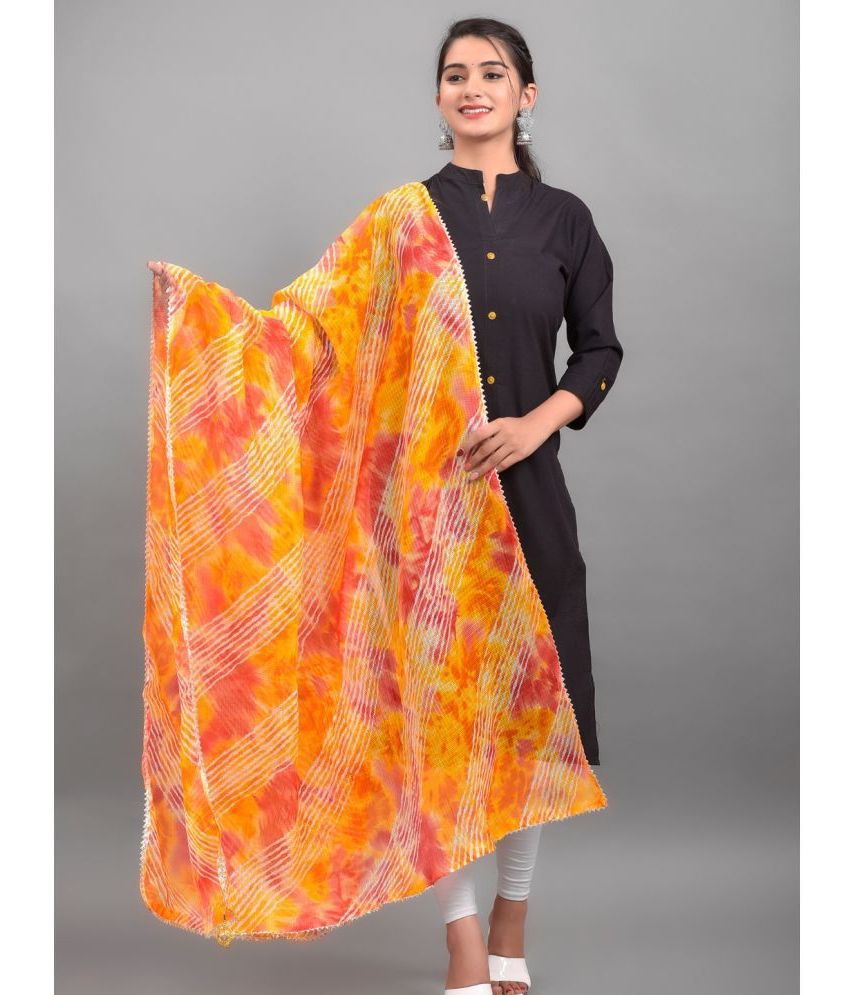     			Anjaneya Creations - Orange Cotton Women's Dupatta - ( Pack of 1 )