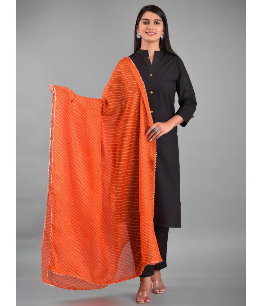     			Apratim - Orange Cotton Women's Dupatta - ( Pack of 1 )