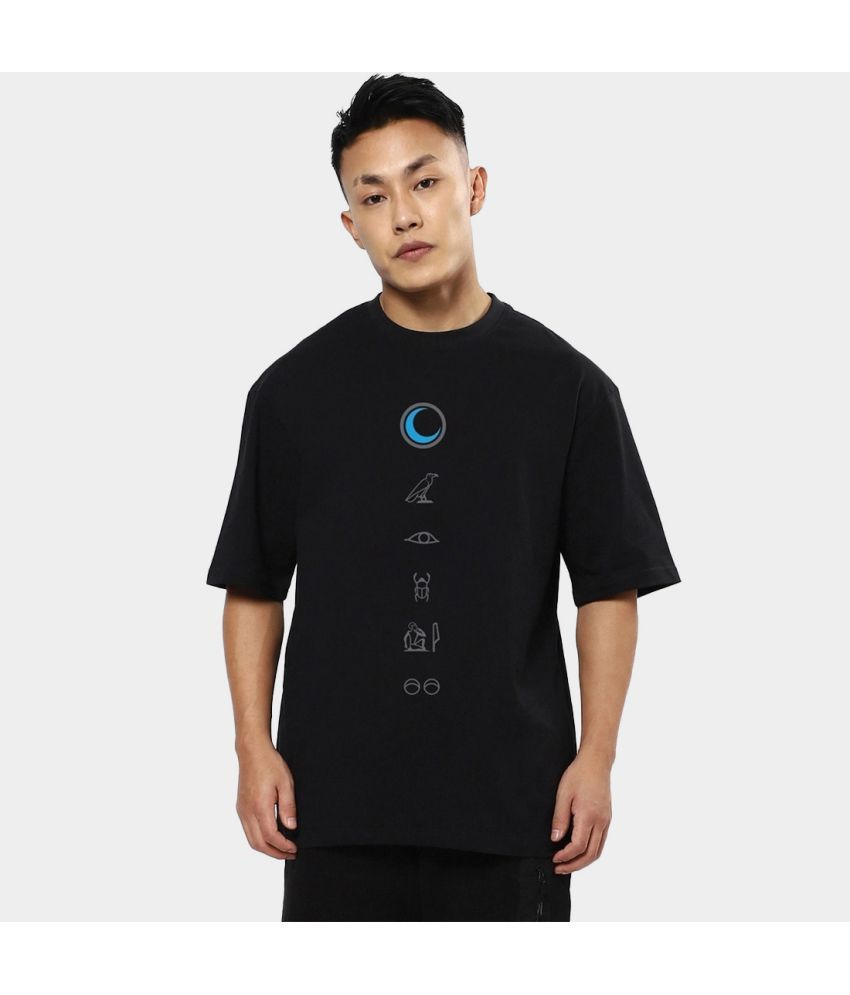     			Bewakoof - Black Cotton Oversized Fit Men's T-Shirt ( Pack of 1 )