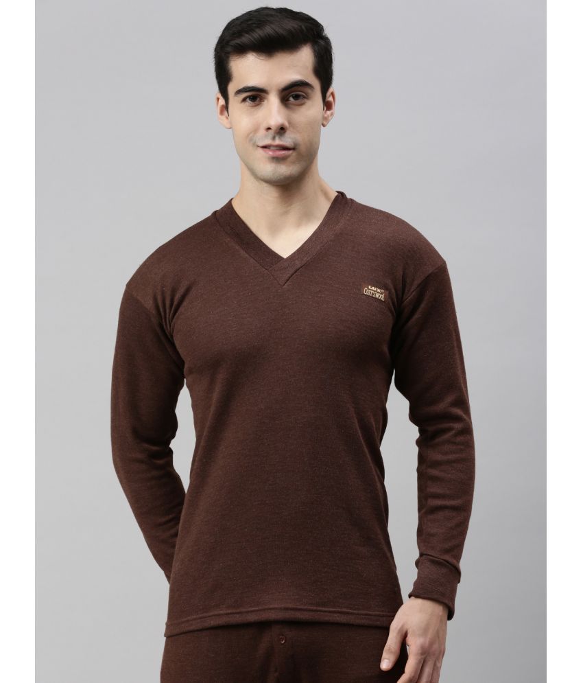     			Lux Cottswool - Brown Cotton Blend Men's Thermal Tops ( Pack of 1 )