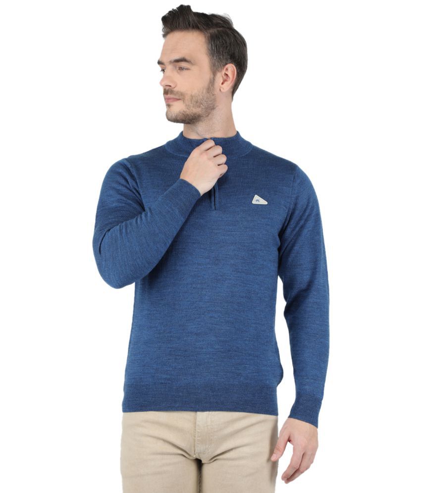     			Monte Carlo - Blue Woollen Blend Men's Pullover Sweater ( Pack of 1 )