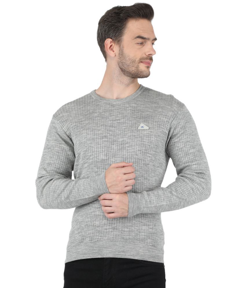     			Monte Carlo - Grey Woollen Blend Men's Pullover Sweater ( Pack of 1 )